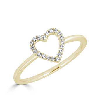 Simply Elegant Boutique Metrica Heart Outline Ring - 14KY-0.10CTW