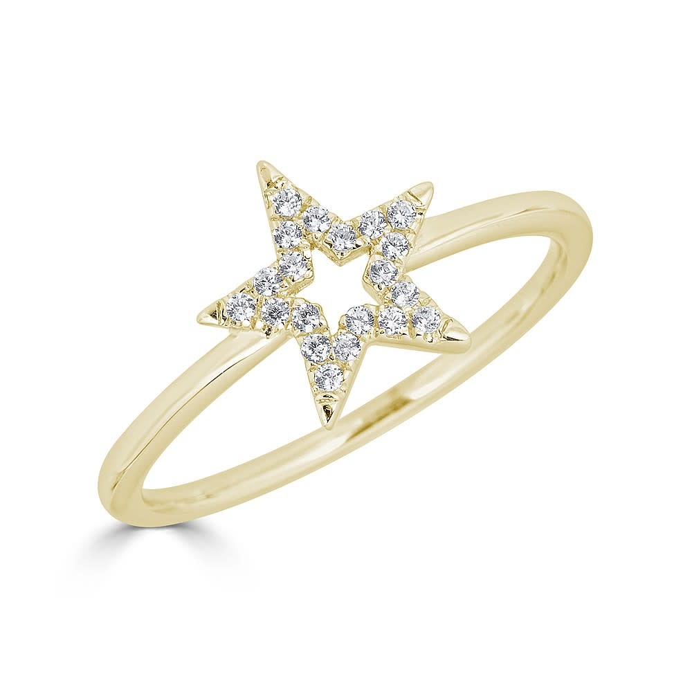 Metrica Star Outline Ring - 14KY-0.12CTW - Simply Elegant Boutique