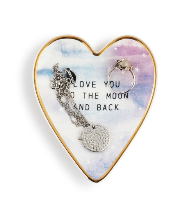 Demdaco Moon & Back Heart Trinket Dish