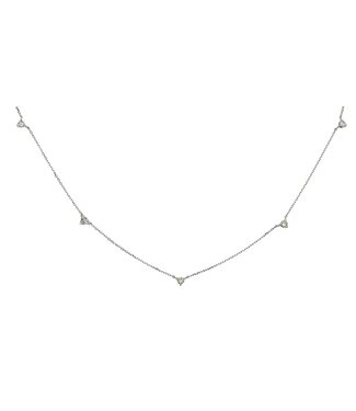 Simply Elegant Boutique 5 St Dangle Necklace - 14KW - 0.30CTW