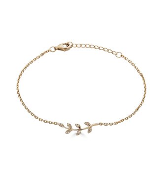 Metrica Leaf Bracelet - 14KY - 0.08CTW