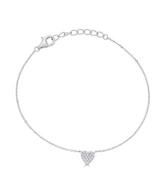 Simply Elegant Boutique Full Heart Bracelet - 14KW - 0.08CTW