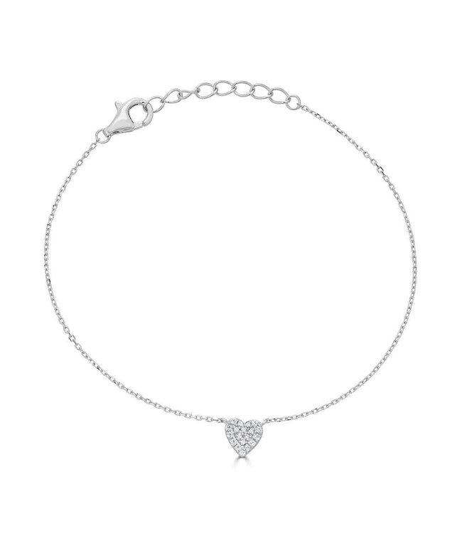 Simply Elegant Boutique Full Heart Bracelet - 14KW - 0.08CTW