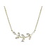 Metrica Leaf Necklace - 14KY - 0.08CTW