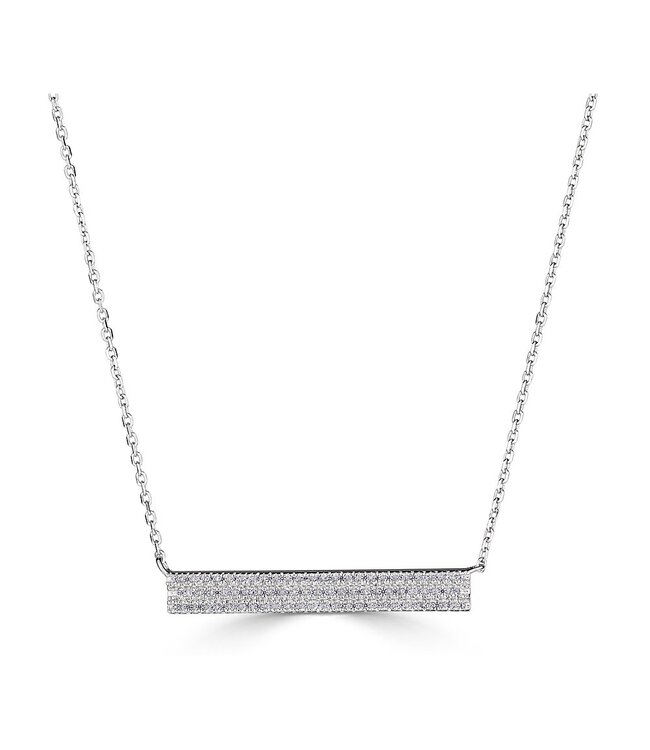 Simply Elegant Boutique Rectangular Metrica Necklace - 14KW-0.21CTW