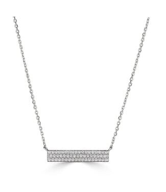Simply Elegant Boutique Metrica Rectangle Necklace - 14KW - 0.17CTW