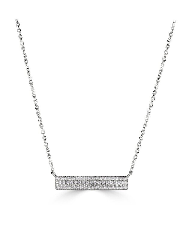 Simply Elegant Boutique Metrica Rectangle Necklace - 14KW - 0.17CTW