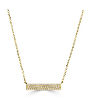 Simply Elegant Boutique Metrica Rectangle Necklace - 14KY - 0.17CTW