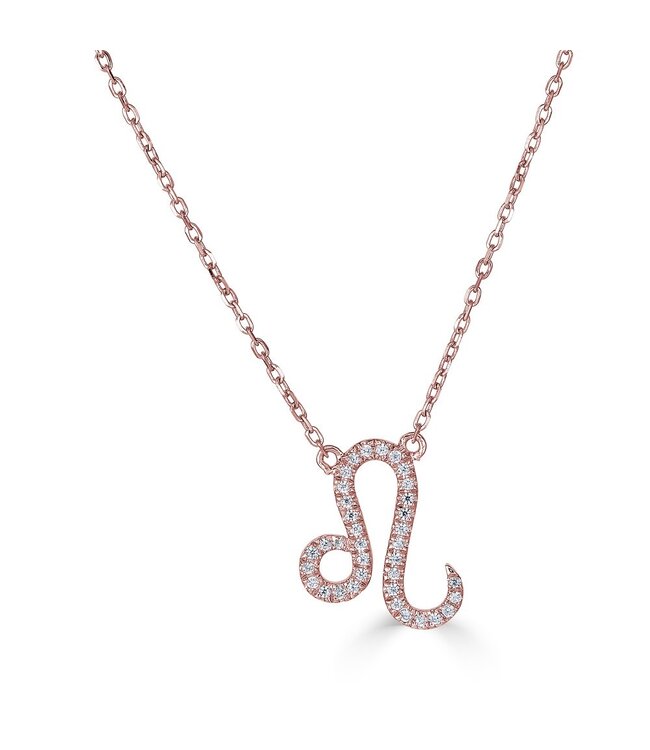 Leo Zodiac Necklace 14KY - 0.12CTW 14KT