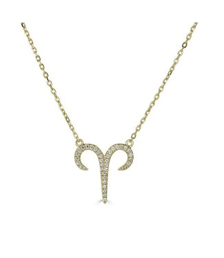 Aries Zodiac Necklace 0.12CTW 14KT