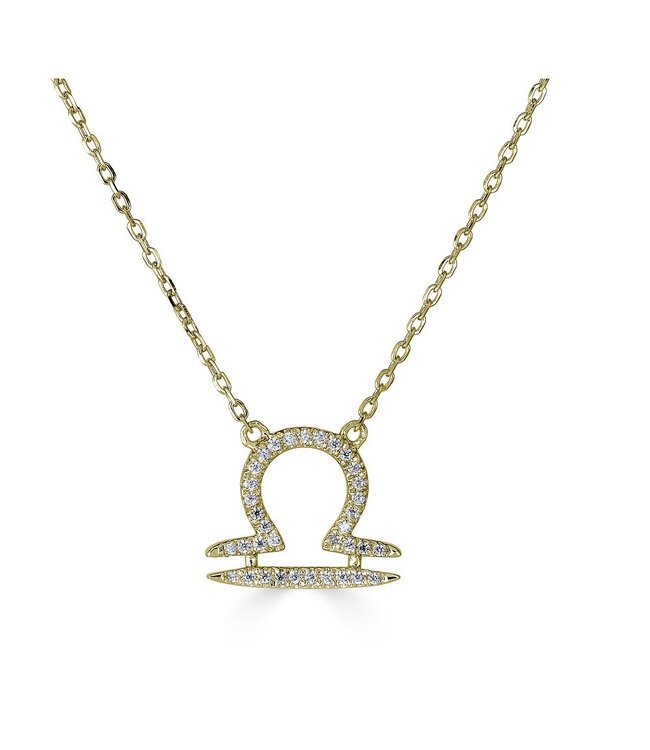 Libra Zodiac Necklace 0.12CTW 14KT