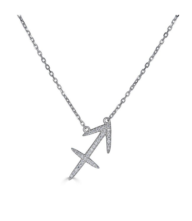 Sagittarius Zodiac Necklace 0.12CTW 14KT