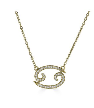 Cancer Zodiac Necklace 0.12CTW 14KT