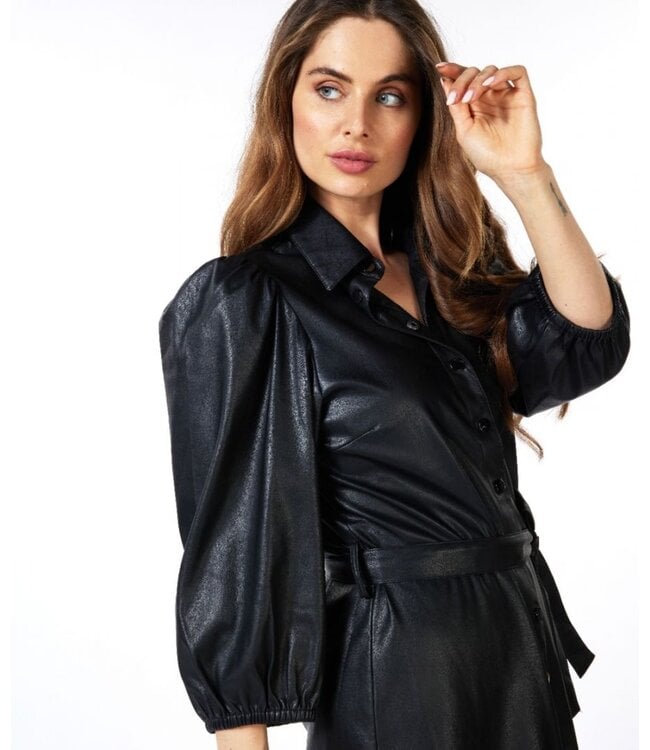Faux Leather Dress Black - Simply Elegant Boutique