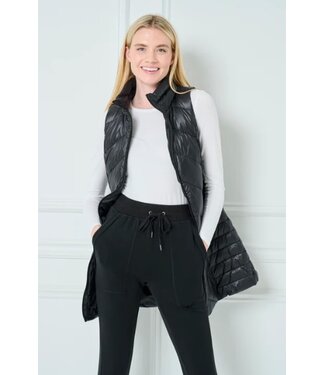 anorak Chevron Quilted Vest Black