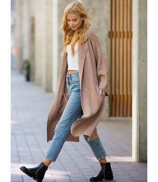 Effortless Knitted Trench Coat Latte