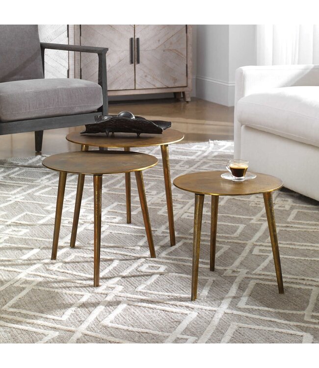 Uttermost Kasai Coffee Table Set of 3 Gold