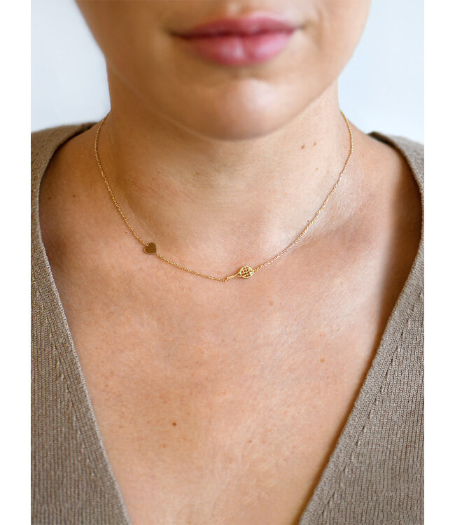 Anzie Tennis (Pickleball) Racquet & Heart Diamond Necklace