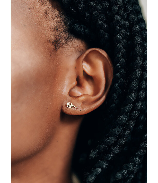 Anzie Tennis (Pickleball) Racquet & Heart Diamond Earrings