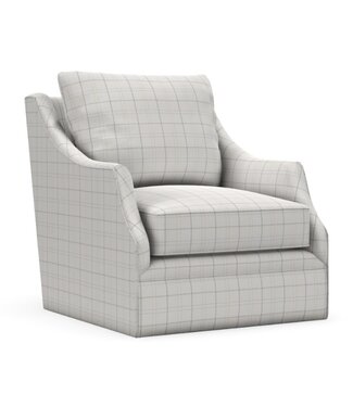 Rowe Furniture by Robin Bruce Kara Swivel Chair DR102-43 (Ivory Plaid)