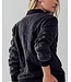 Diamond Quilted Bomber Jacket Black