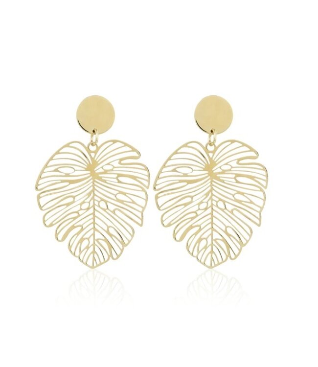 Lacy Palm Earrings Gold