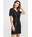 Short Sleeve Sequin Dress Black