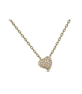 Simply Elegant Boutique Small Heart Necklace 14KY-0.08CTW