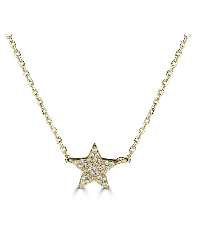 Simply Elegant Boutique Metrica Full Star Necklace 14KY - 0.10CTW