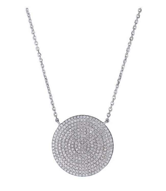 Simply Elegant Boutique XL Metrica Full Circle Necklace - 14KW- 0.65CTW