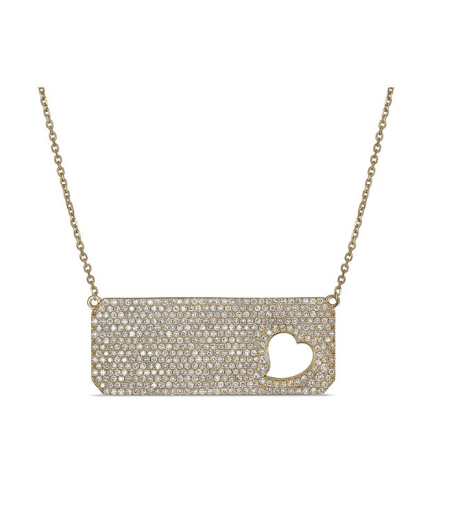 Simply Elegant Boutique Rectangle w/ Heart Cutout Necklace 14KT - 1.30CTW
