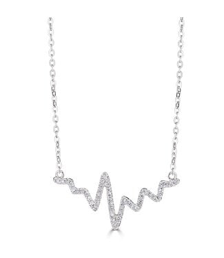 Simply Elegant Boutique Metrica Heartbeat Necklace - 14KT- 0.13CTW