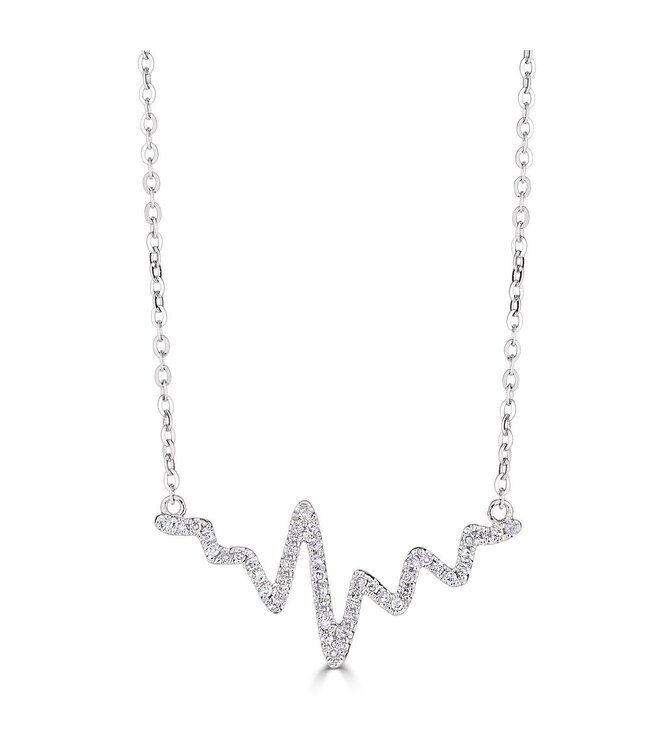 Simply Elegant Boutique Metrica Heartbeat Necklace - 14KT- 0.13CTW