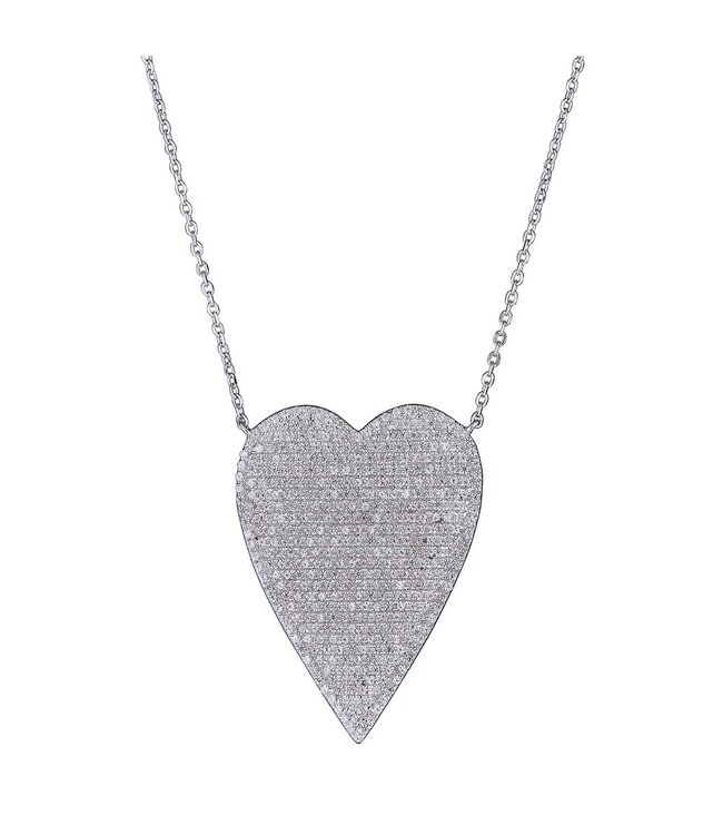 Simply Elegant Boutique Metrica Long Heart Necklace - 14KT-0.90CTW