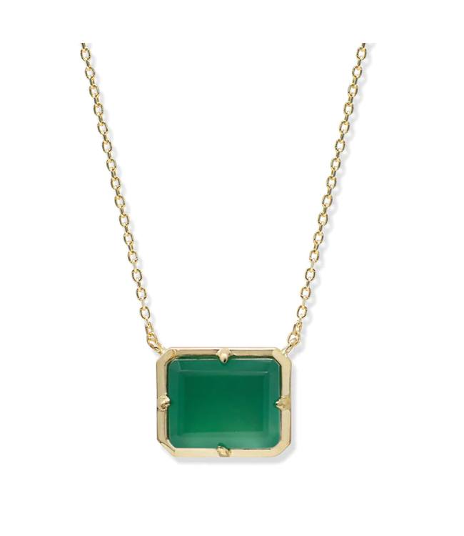 Anzie Cleo Daniela Green Onyx Emerald Cut Necklace