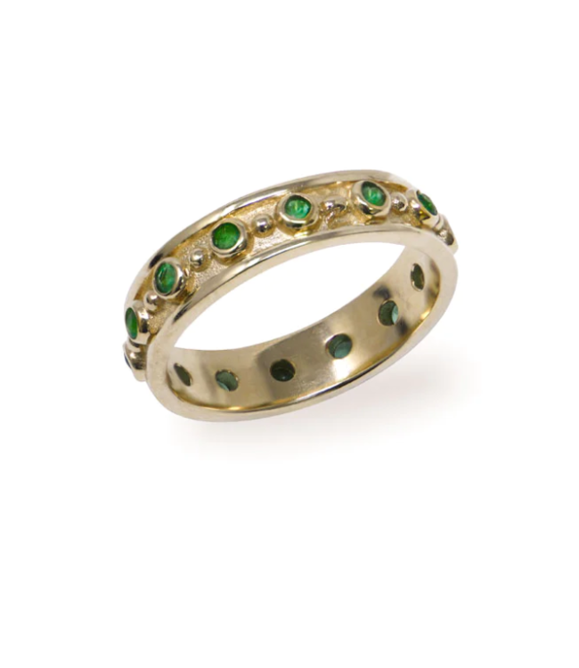 Anzie Mediterranee Ring Band Emerald Size 7
