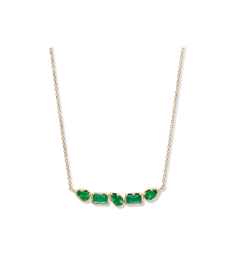 Anzie Melia Rachel Emerald Linea Bar Necklace