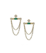 Anzie Cleo Bar Chain Earrings Diamond & Emerald