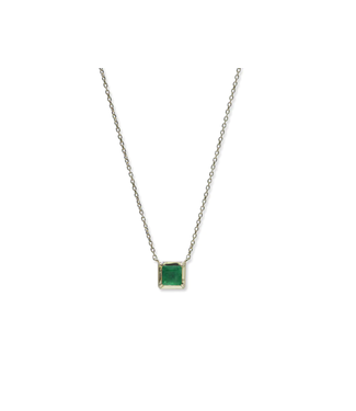 Anzie Cleo Square Emerald Necklace