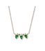 Anzie Bezel Bouquet Mini Fan Necklace Emerald & Diamond