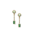 Anzie Cleo Carre Chain Drop Earrings Opal & Emerald