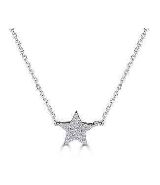 Simply Elegant Boutique Metrica Full Star Necklace 14KW - 0.10CTW