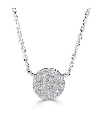 Simply Elegant Boutique Large Metrica Full Circle Necklace - 14KW - 0.20CTW