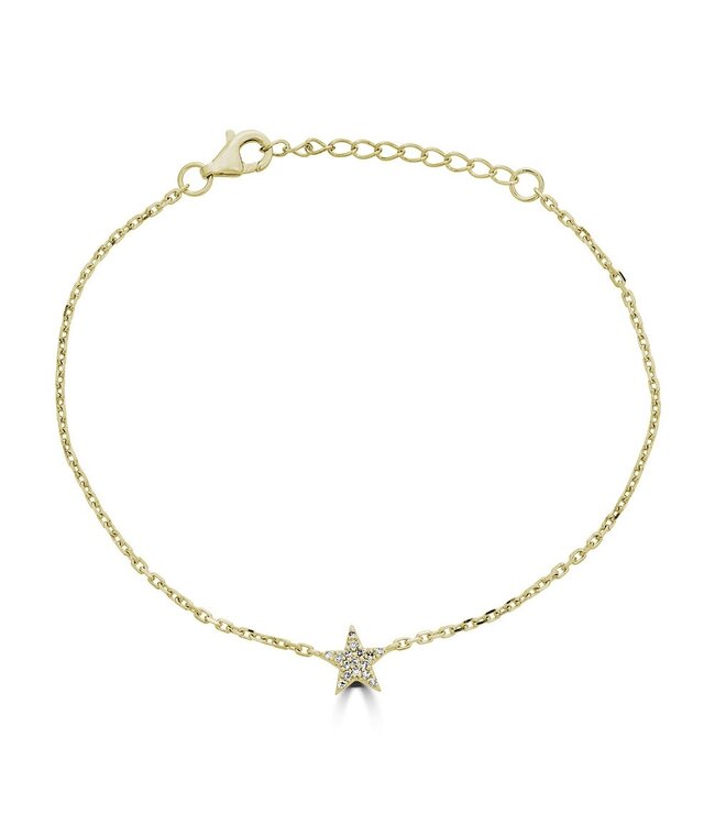 Simply Elegant Boutique Metrica Full Star Bracelet- 14KY - 0.05CTW