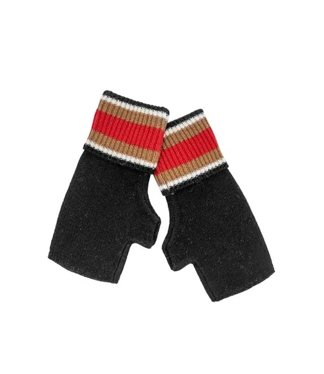 Mitchies Matchings Black Knit Glove w/ Contrast Cuff