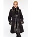 Linda Richards Silk and Fox Reversible Travel Coat Black with Silver Fox