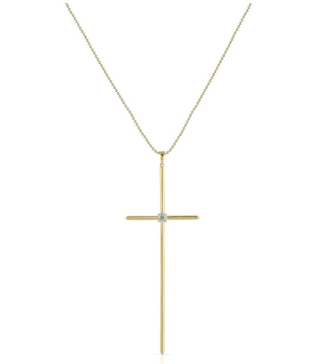 The Lou Cross 4" Necklace Gold