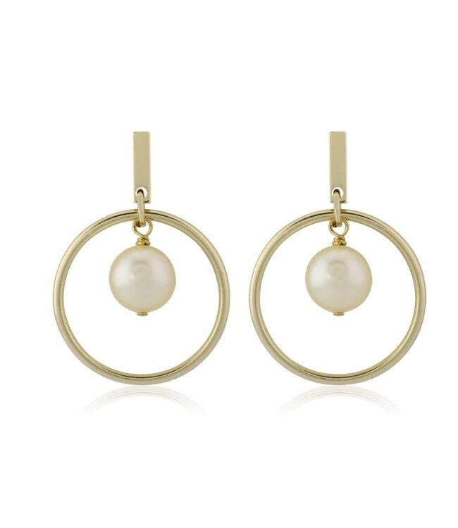 Callie Pearl Earrings Gold