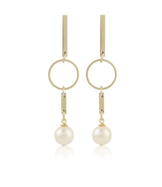 Geo Pearl Earrings Gold