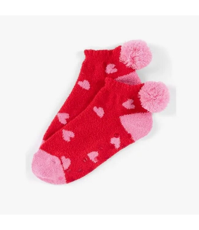 Shiraleah Hearts Home Socks Red